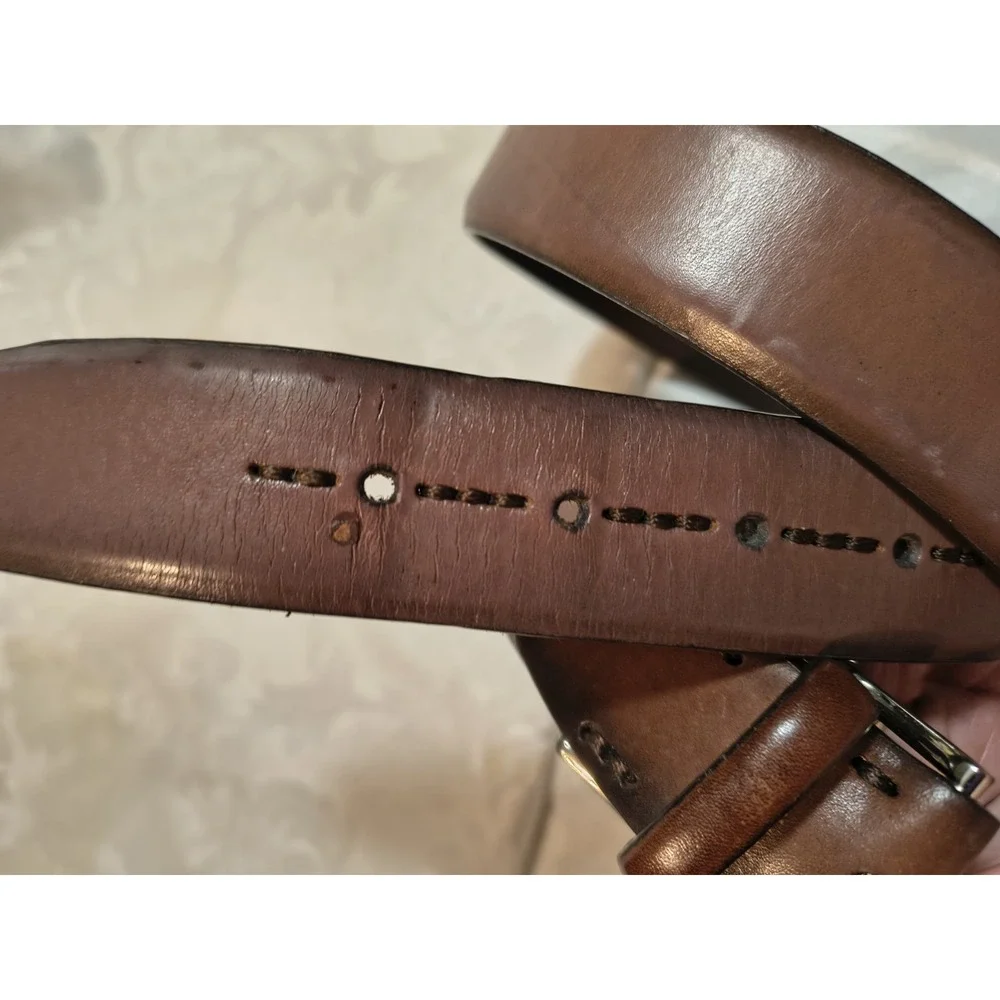 Izod Leather Belt 36 Dress Brown 111Z0103 Made in Canada EUC